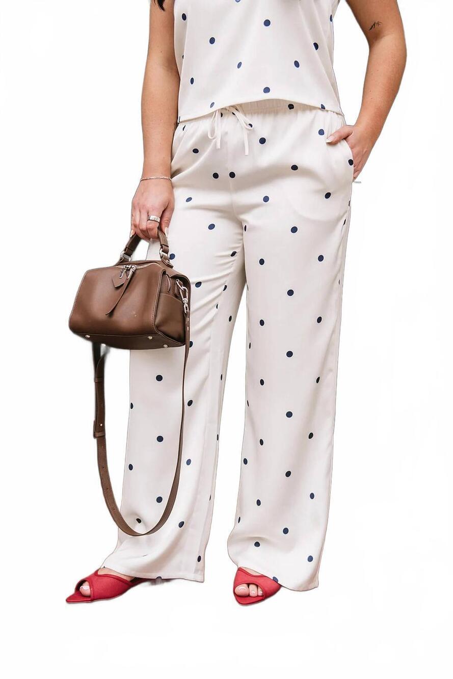 NEW Z SUPPLY polka dot wide leg pant in cream